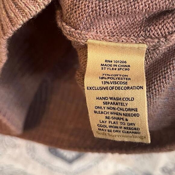 Soft Surroundings Lavender Palm Tree Sweater Tunic Size Medium - Picture 6 of 6